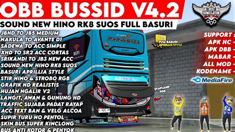 Obb Bussid V Sound New Hino Rk Suos Full Basuri Real Sound Ets