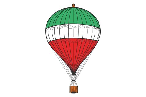 Colorful Hot Air Balloon Flying Airship Graphic By Vectortatu Creative Fabrica