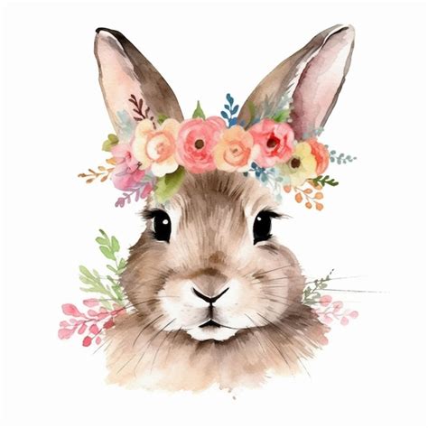 Premium Ai Image There Is A Watercolor Painting Of A Rabbit Wearing A