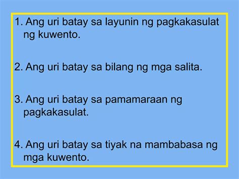 Mga Uri Ng Maikling Kuwentopdf