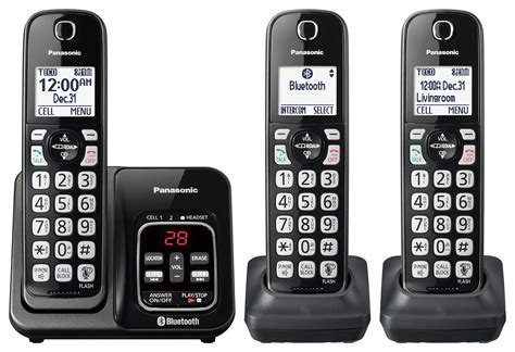 Panasonic Expandable Cordless Phone System With Link2cell Bluetooth Voice Assistant Answering