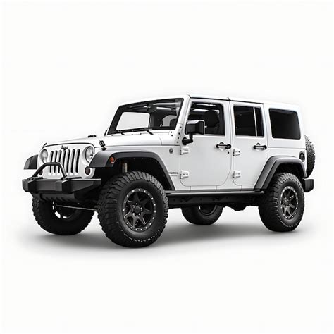 Premium AI Image | Car Isolated on White Background Jeep Wrangler White ...