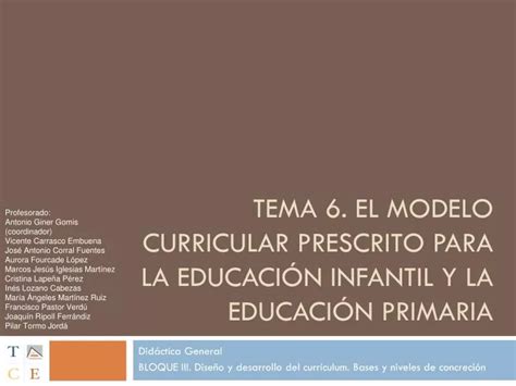 Ppt Tema El Modelo Curricular Prescrito Para La Educaci N Infantil