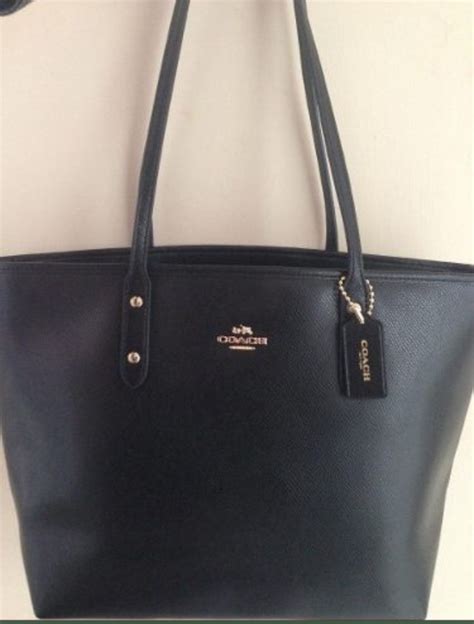 Bolsa Coach 100 original Grande Piel Negra Línea Tote Cierre 3 499