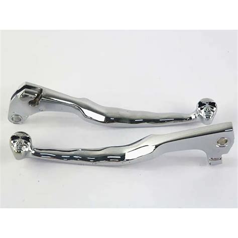 Chrome Motorcycle Skull Brake Clutch Levers Shifter Lever For Yamaha Xv