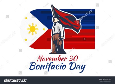 November 30 Happy Bonifacio Day Vector Stock Vector Royalty Free