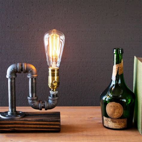 Edison Table Lamp Desk Lamp Steampunk Lamp Rustic Home Etsy