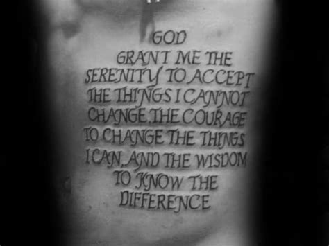 50 Serenity Prayer Tattoo Designs For Men Uplifting Ideas