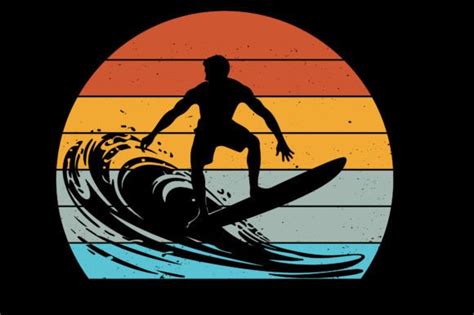 Surfing Retro Vintage Sunset Graphic Graphic By T Shirt Design Bundle