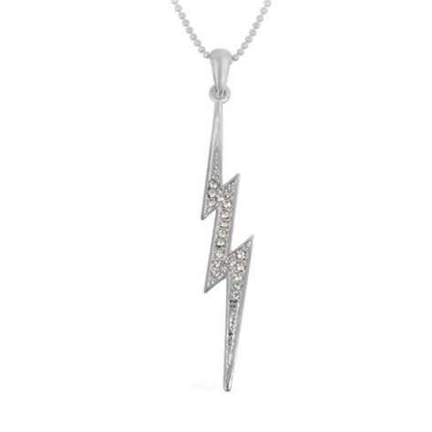 Lightning Bolt Necklace Size 18 In Silver Tone 3612446 Tjc