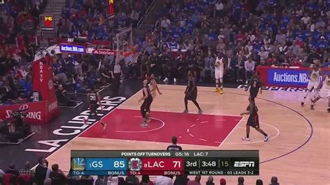 Nba Playoff 2019 Warriors Vs Clippers Round 1 Game 6 Move 45 Andre Iguodala Assist Youtube