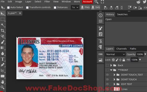 Illinois Driver License Psd V1 Fakedocshop