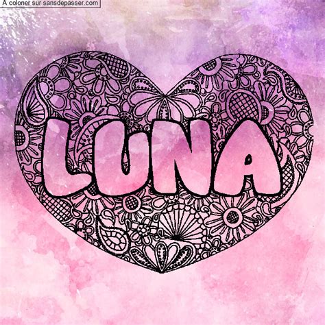 Coloriage Pr Nom Luna D Cor Mandala Coeur Sans D Passer