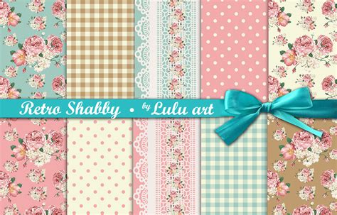 Retro Shabby [10 Papers] Graphic By Luludesignart · Creative Fabrica