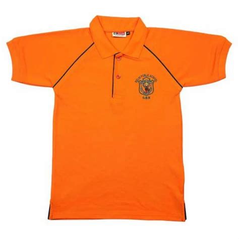 Amber Orange Color School Uniformt Shirt At Rs 250piece School T