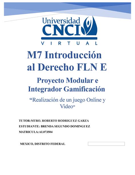 Proyecto Modular E Integrador Gamificacion Introduccion Al Derecho