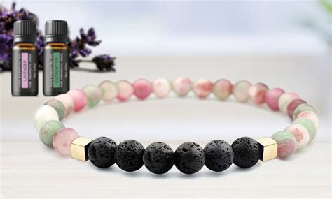 Mixed Lava Stone Chakra Diffuser Bracelet With Optional Essential Oils