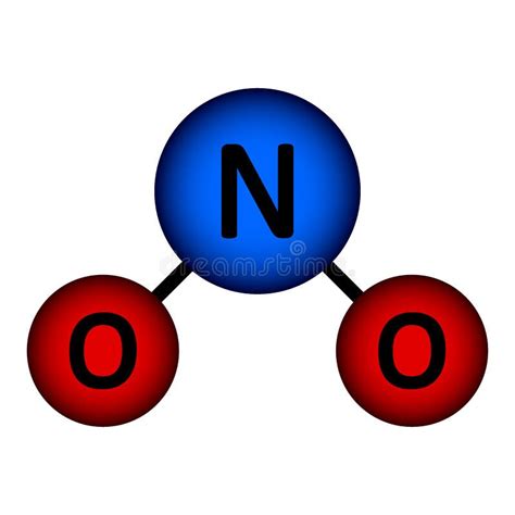 Nitrogen Dioxide No2 Molecule Structural Chemical Formula And