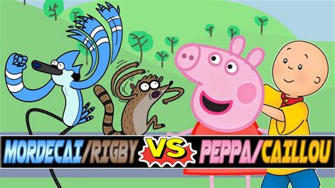 M U G E N Battles Mordecai Rigby Vs Peppa Pig Caillou YouTube