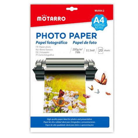 Resma Papel Fotografico Motarro A Gr Hojas Advantus