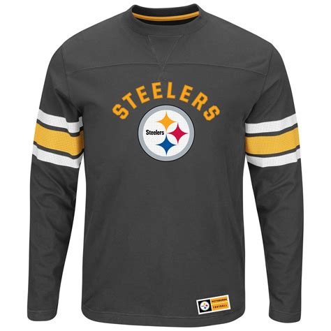 Majestic Pittsburgh Steelers Black Power Hit Long Sleeve T Shirt