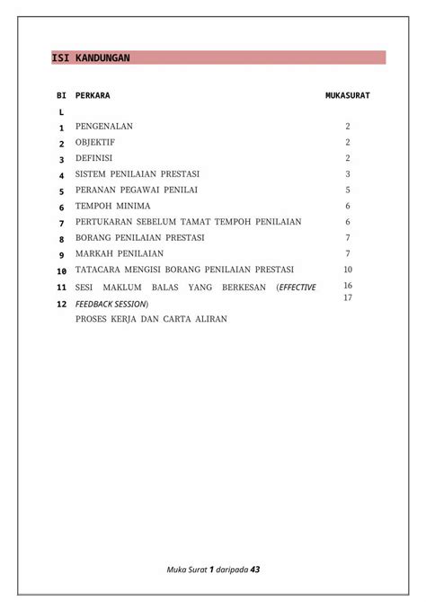 DOCX GARISPANDUAN PERLAKSANAAN SISTEM Documents Borang Dan Senarai