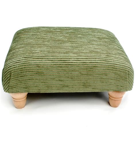 Moss Green Chenille Upholstered Low Footstool Amazon Co Uk Kitchen Home