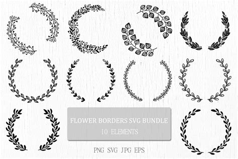 Flower Borders SVG Bundle Floral Circles Wedding Designs