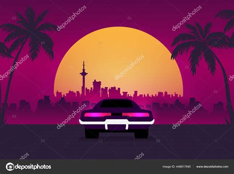 Silhouette City Sunset Stock Illustration by ©Mix3r #446817940