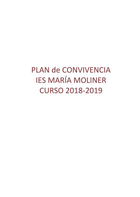 PDF PLAN de CONVIVENCIA IES MARÍA MOLINER CURSO 2018