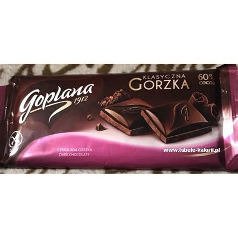 Ile Kcal Ma Czekolada Klasyczna Gorzka 60 Cocoa Goplana Tabele Kalorii