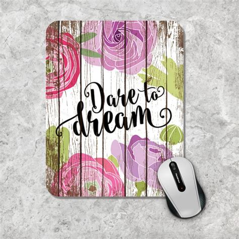 Floral Mousepad Quote Mouse Pad Round Mouse Pad Watercolor | Etsy