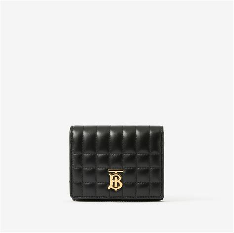 キルティングレザー スモール ローラ フォールディングウォレット ブラック／ライトゴールド ウィメンズ Burberry®公式サイト