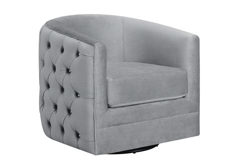 Oslo Gray Modern Grey Swivel Accent Chair St Germain S Furniture