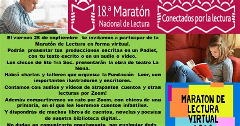 Biblioteca EES Nº 4 Ya llega la Maratón de Lectura 2020