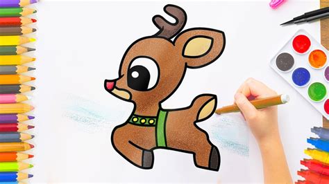 How To Draw Rudolph The Red Nosed Reindeer Easy Youtube