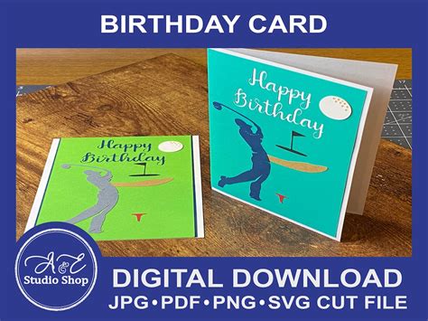 Birthday Card Happy Birthday Golfer On Golf Course Etsy