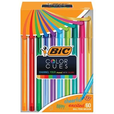 Bic Color Cues Pen Set Count Pack Assorted Colors Fun Color Pens