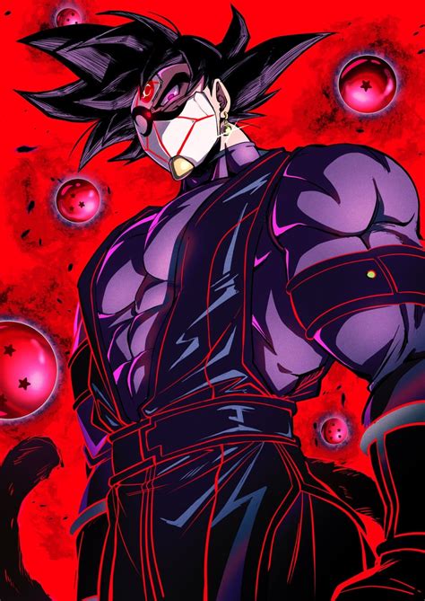 Goku Black And Crimson Masked Saiyan Dragon Ball And More Drawn By