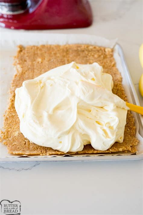 Easy Banana Cream Cheesecake Bars Butter With A Side Of Bread