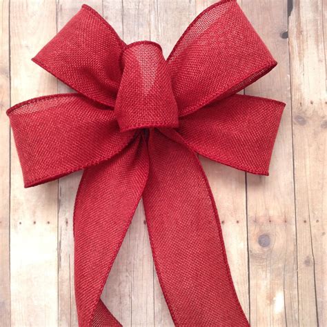 Red Burlap Bows Burlap Decorative Bows Set Of 8 Bows Etsy