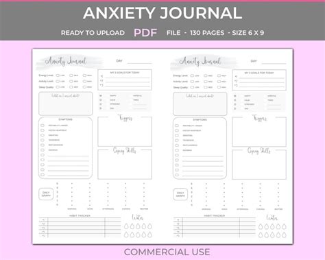 Printable Anxiety Journal Template - Free Printable