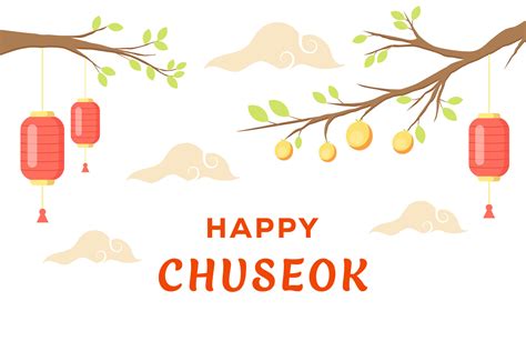 Happy Chuseok Background Illustration Vector Design With Trees And