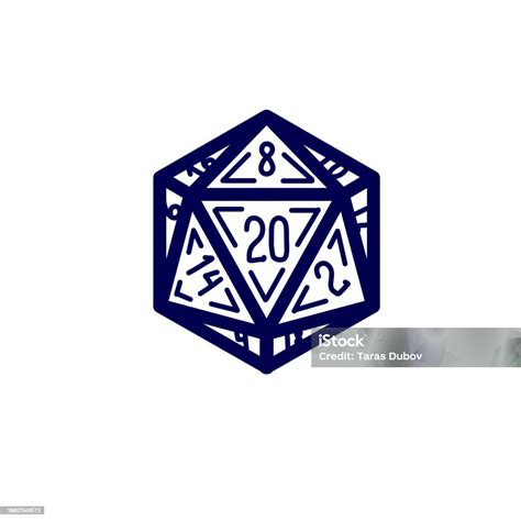 Dice D20 For Playing Dnd Stock Illustration - Download Image Now - Art ...