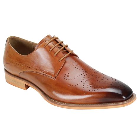 Giovanni Mens Leather Dress Shoe Perforated Pattern