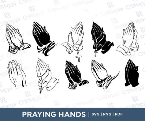 Praying Hands Clipart Praying Hands Svg Praying Hands Svg Etsy Uk