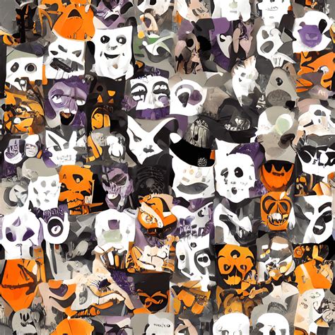 Halloween Masks a Patterned Collection · Creative Fabrica