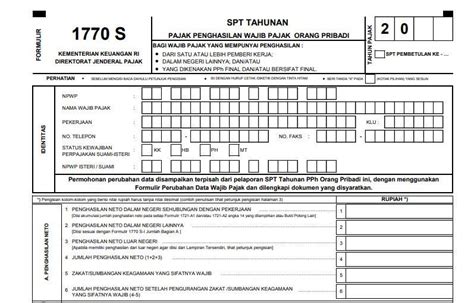 Form Spt Tahunan Untuk Penghasilan Diatas 60 Juta Contoh Semua Jenis