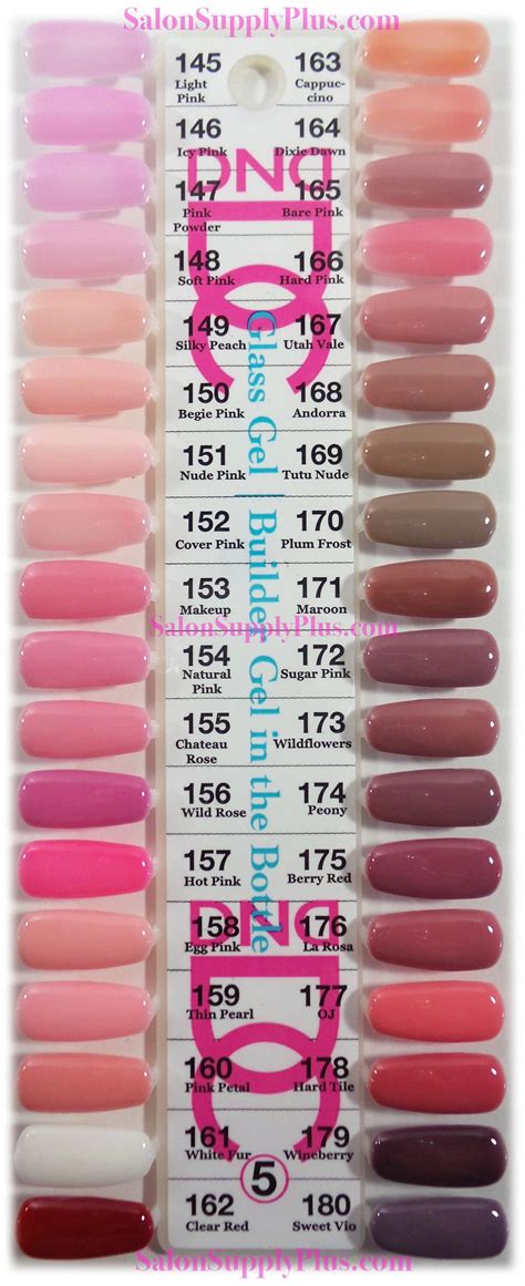 Dnd Dc Builder Gel Complete Set Of All 36 Color Free Color Chart Gelnailpolish Pink Gel