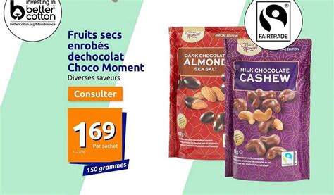 Promo Fruits Secs Enrob S De Chocolat Choco Moment Chez Action